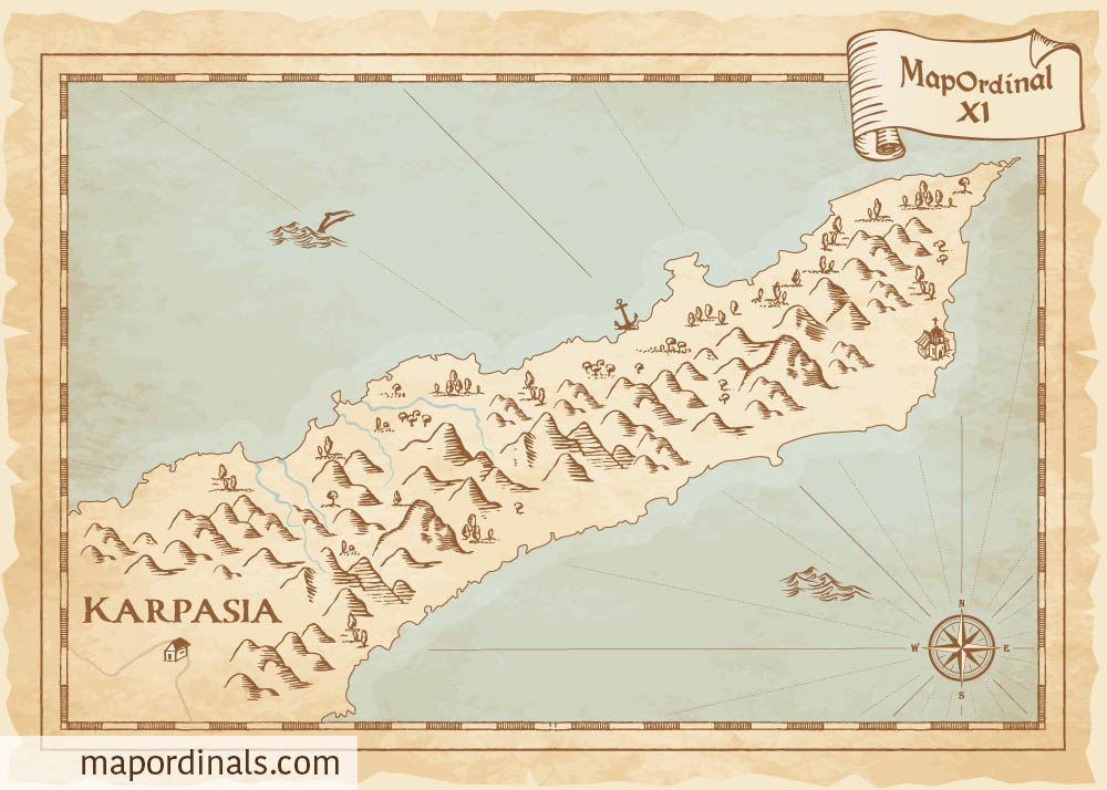Karpasia Cyprus Map